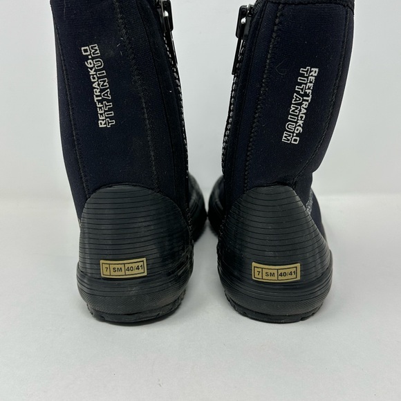 Scuba Max Titanium Black Dive Boot Reef Track 6.0MM Sz 7 Side Zip M7 - Picture 3 of 6